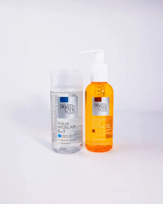 KIT SABONETE FACIAL ANTIACNE + ÁGUA MICELAR SILVER CARE