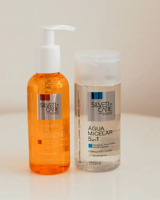 KIT SABONETE FACIAL ANTIACNE + ÁGUA MICELAR SILVER CARE
