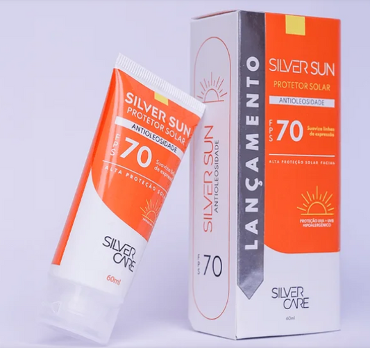 SILVER SUN PROTETOR SOLAR FACIAL ANTIOLEOSIDADE FPS 70 60ML
